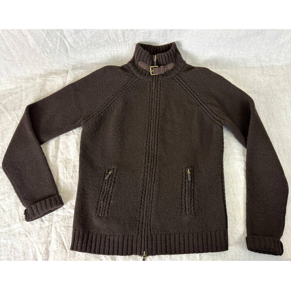 Ralph Lauren Lamb's Wool Long Sleeve Brown Turtleneck Sweater Size S - Picture 3 of 9